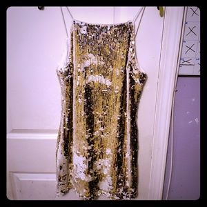 White Sequins Mini Dress